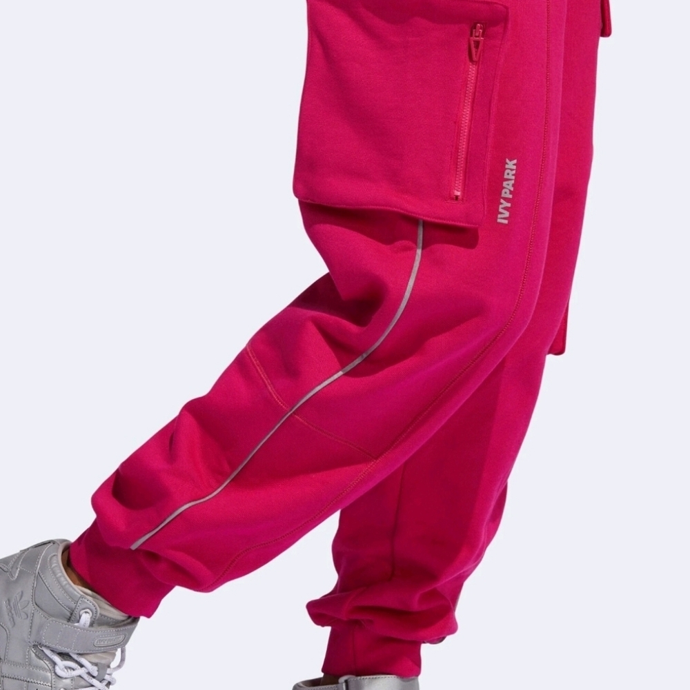 IVY Park x adidas Unisex Sweat Pants HB8422 Bold Pink Sz Small NWOT Cargo Style